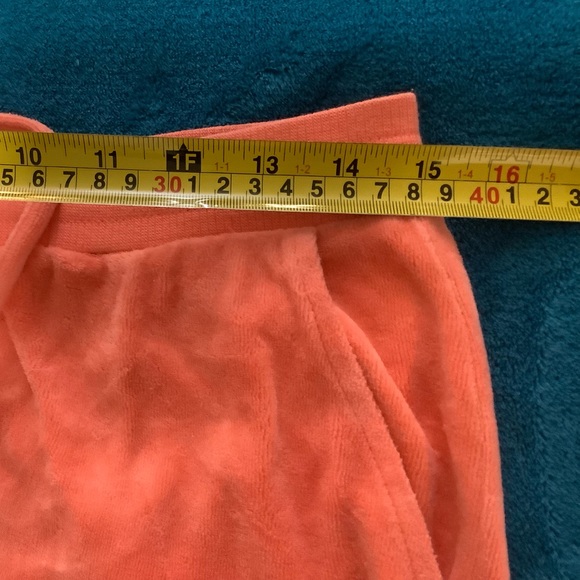 Juicy Couture Coral Terry Pants 30 x 32 Zip Up Hoodie with Crest - Picture 11 of 16